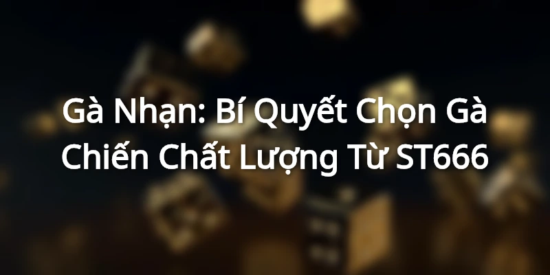 Gà Nhạn: Bí Quyết Chọn Gà Chiến Chất Lượng Từ ST666