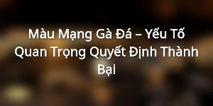 Màu Mạng Gà Đá – Yếu Tố Quan Trọng Quyết Định Thành Bại